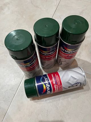 Lote 4 botes pintura Bruguer Verde oscuro