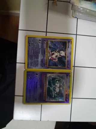 Negociable Mew y Mewtwo Cartas Pokémon Antiguas