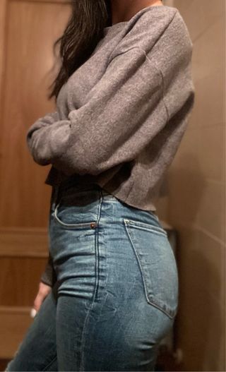 Jersey Zara Algodón Poliéster Gris Talla S