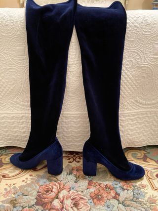 Botas mosqueteras terciopelo azul