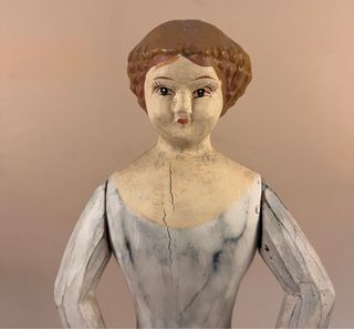 Figura madera vintage articulada decorativa