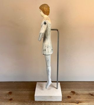 Figura madera vintage articulada decorativa