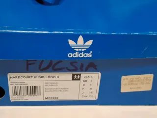 Adidas Hardcourt Hi Big Logo K Fucsia Tg 38