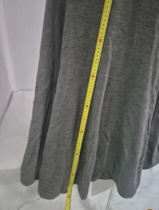 Capa lana y piel gris NUEVA