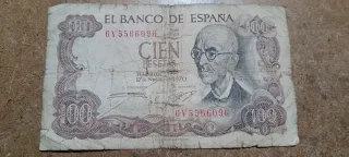 4 Billetes 100 Pesetas España 1970