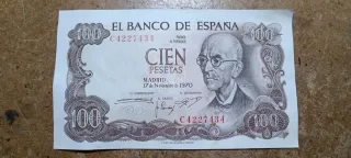 4 Billetes 100 Pesetas España 1970