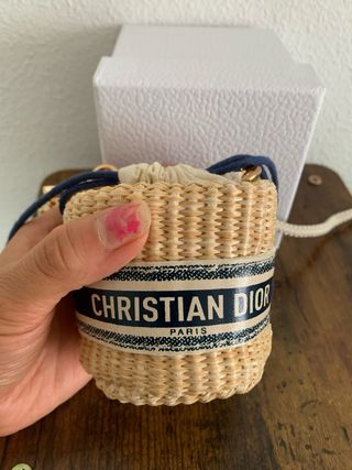 Neceser Dior pequeño de rafia