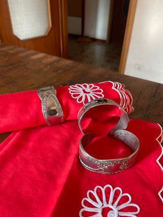 3 Anelli per tovaglioli ornamentali, vintage