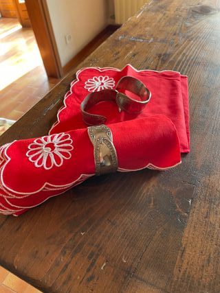 3 Anelli per tovaglioli ornamentali, vintage