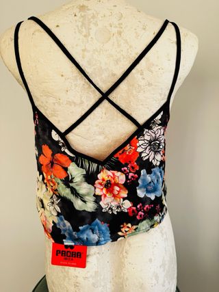 Top Pacha Estampado Flores Tirantes