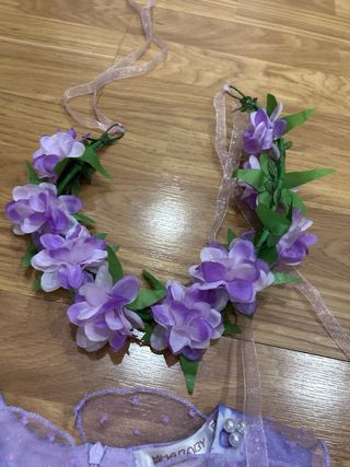 Disfraz Niña isabella Encanto Morado Flores 130cms