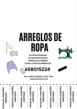 Se elaboran toda clase de compusttura de ropa .