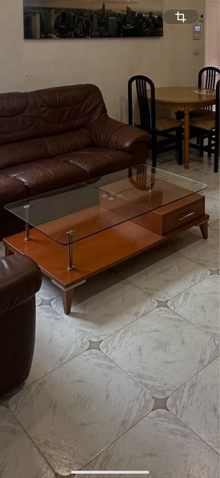 Mesa de centro madera y cristal