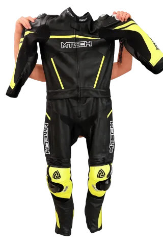 Mono de moto MTECH negro y amarillo talla 52.