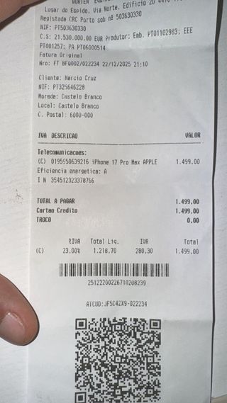 iPhone 17 Pro Max 256GB Azul Bateria 100%