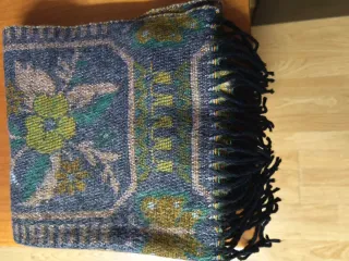 Sciarpa lana double face con frange