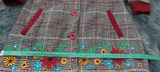 Cappotto donna fantasia plaid con fiori