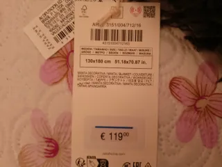 Manta decorativa Zara Home (descatalogada)