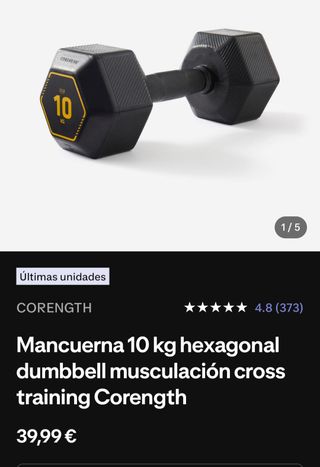 2 Mancuernas 10 Kg Corength Hexagonales