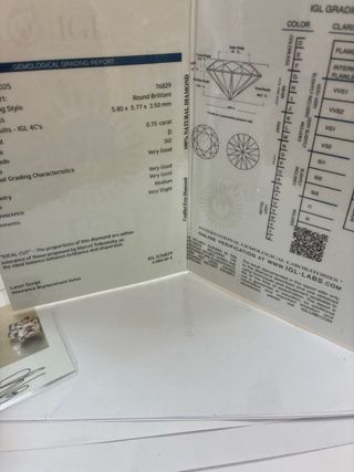 Collar 18k Diamante Natural 0.75 Ct