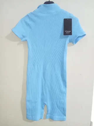 Mono corto canalé azul talla s/m