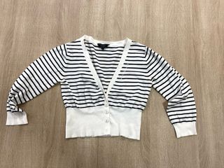 Guess Cardigan Donna Righe Bianche e Nere