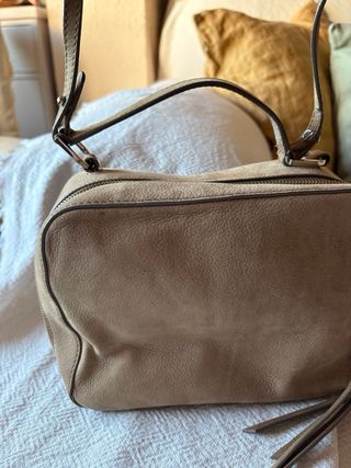 Bolso piel Zara Marrón.