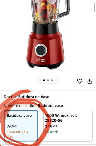 Batidora Russell Hobbs Desire Roja