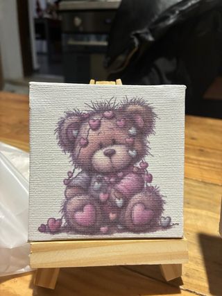 Orsetto San Valentino Tela su Cavalletto