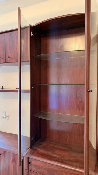 Mueble TV madera y cristal