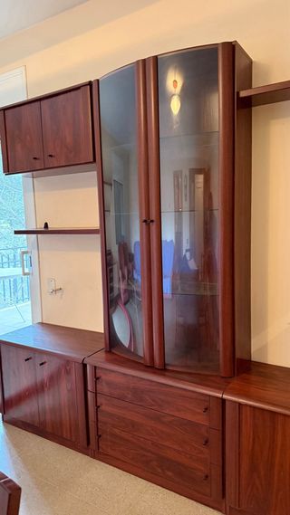 Mueble TV madera y cristal