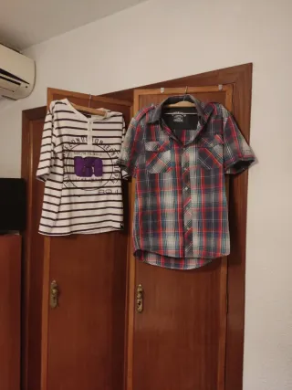 Camisa a cuadros manga corta