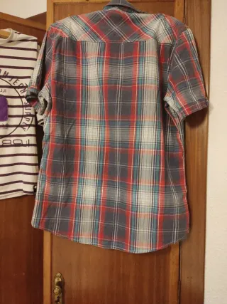 Camisa a cuadros manga corta