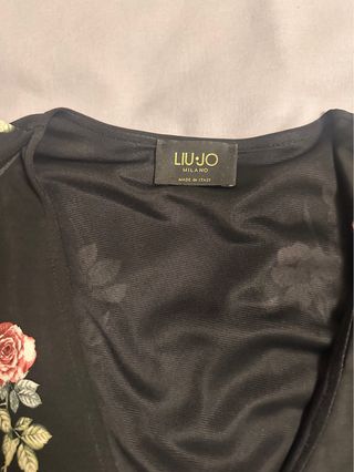 Vestido Liu Jo volante floral negro