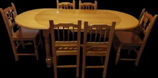 Mesa de comedor ovalada con 6 sillas