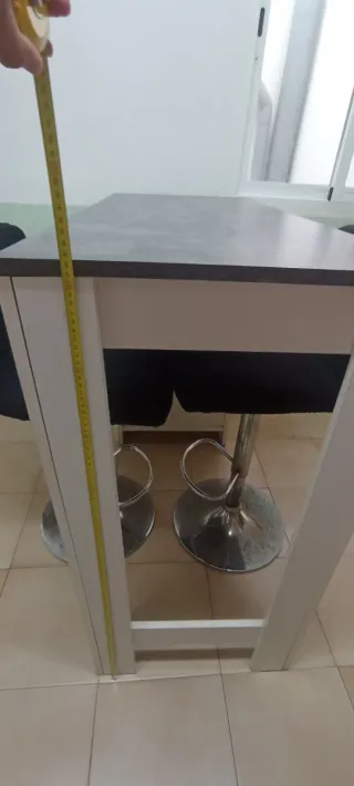 Mesa alta bar negra y gris