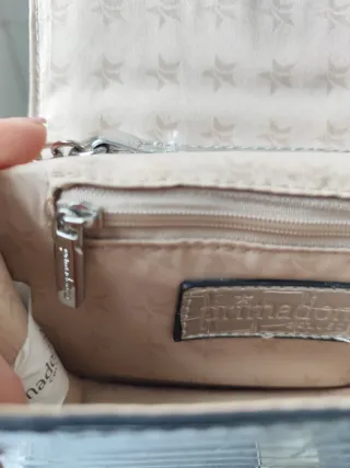 Borsa argento effetto coccodrillo