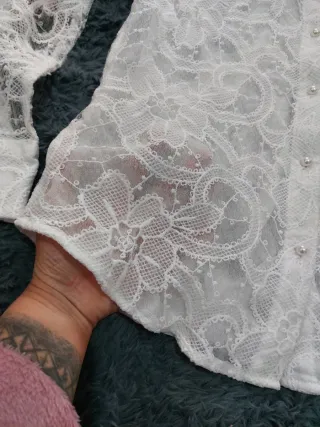 Camicia donna pizzo bianca