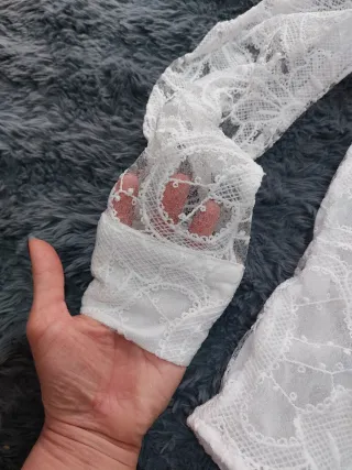 Camicia donna pizzo bianca