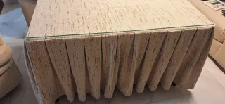 Mesa camilla cristal y tela beige