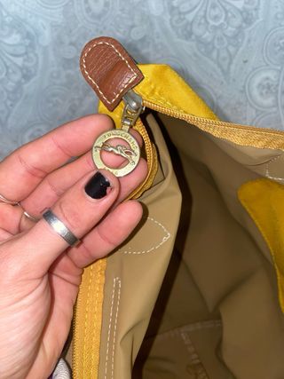 Bolso Longchamp amarillo y marrón