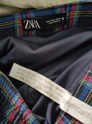 Falda midi Zara cuadros