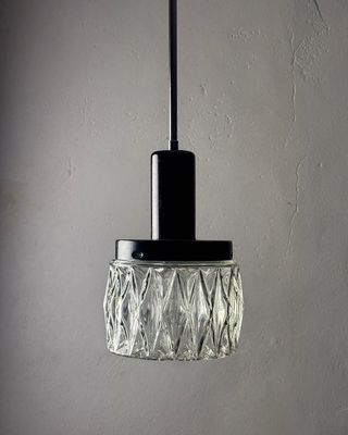 Lampadario Modernista Anni '60 Vetro Metallo
