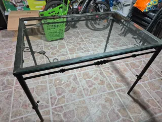 Mesa forja con cristal