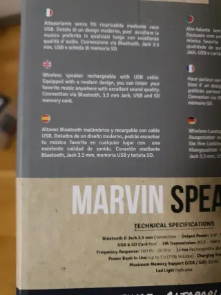 Altavoz Bluetooth Marvin