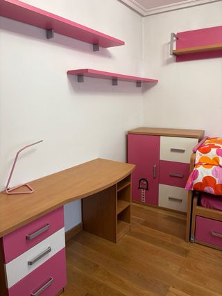 Dormitorio juvenil cerezo/rosa/blanco