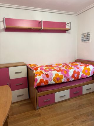 Dormitorio juvenil cerezo/rosa/blanco