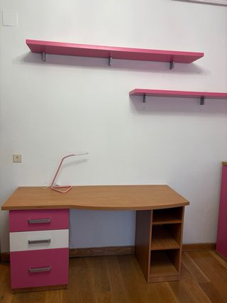 Dormitorio juvenil cerezo/rosa/blanco