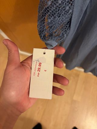 Camiseta señora encaje floral gris Talla XL