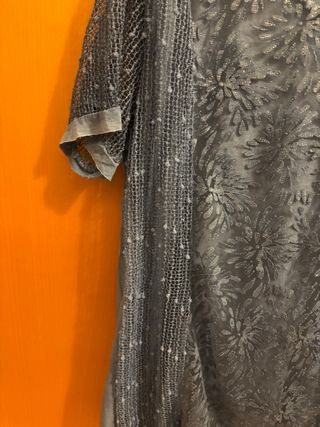 Camiseta señora encaje floral gris Talla XL